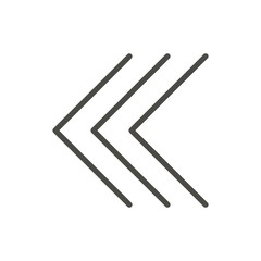 Back icon vector. Line left arrow symbol isolated. Trendy flat previous outline ui sign design. Thin linear graphic pictogram for web site, mobile application. Logo illustration. Eps10