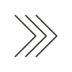 Next icon, right arrow vector. Line forward symbol isolated. Trendy flat outline ui sign design. Thin linear graphic pictogram for web site, mobile application. Logo illustration. Eps10