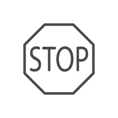 Stop traffic icon vector. Line warning stop road symbol isolated. Trendy flat outline ui sign design. Thin linear graphic pictogram for web site, mobile app. Logo illustration. Eps10