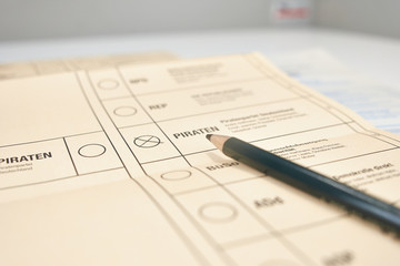 Electoral Ballot Paper and Pencil