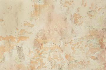 Vintage old surface of  old wall with falling off plaster