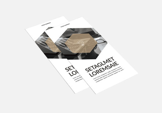 Trifold Brochure Layout With Polygon Design Elements
