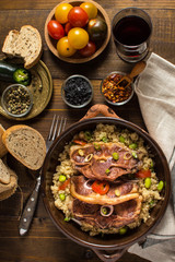 Roasted Lamb Loin Chops with Couscous and Soybean