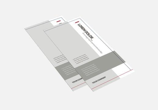 Gray Trifold Brochure Layout With Notepad Images