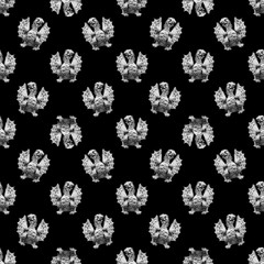 Obraz premium Demon Sculpture Motif Seamless Pattern