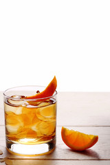 godfather cocktail with orage and alcohol