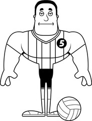 Cartoon Bored Volleyball Player