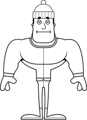 Cartoon Bored Winter Man