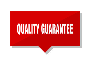 quality guarantee red tag
