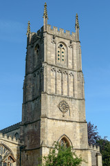 Tower of The Parish Church of Saint Mary the Virgin in Wotton-under-Edge, Cotswold, Gloucestershire, England
