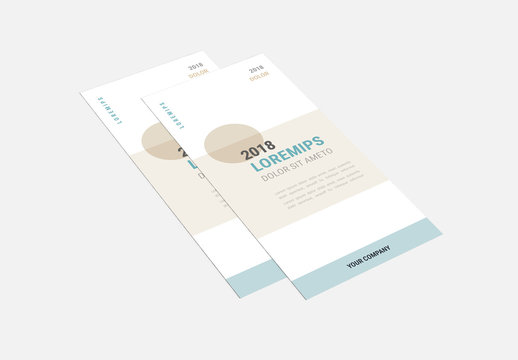 Pale Blue Trifold Brochure Layout with Tan Accents