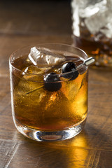 Boozy Manhattan Cocktail on the Rocks