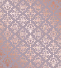 Seamless floral damask rose gold wallpaper