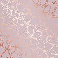 Seamless rose gold floral lines wallpaper