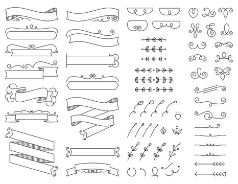 Ribbons and Design Elements Set