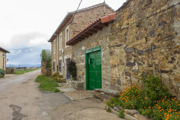 Fototapeta na wymiar The village on Camino de Santiago.