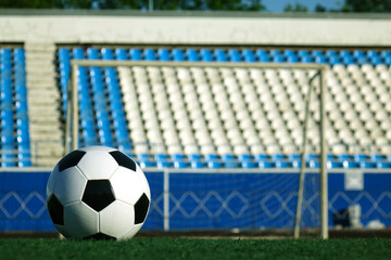 Football on a green field