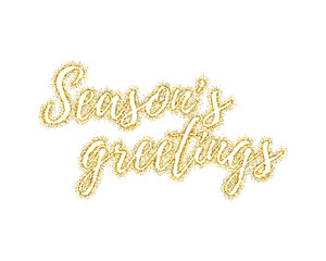 Glitter calligraphic inscription