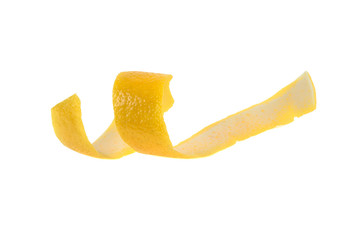 Fototapeta na wymiar Lemon peel isolated on white background