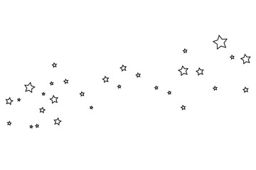 Black Shooting Star with Elegant Star Trail on White Background