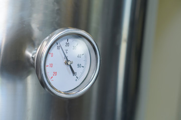 close up of manometer in factory
