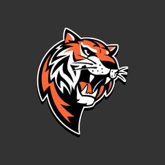 Tiger logo sport team vector