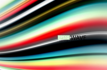 Rainbow color waves, vector blurred abstract background