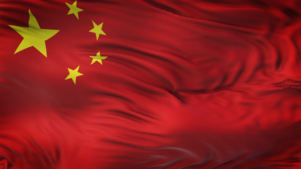 CHINA Realistic Waving Flag Background