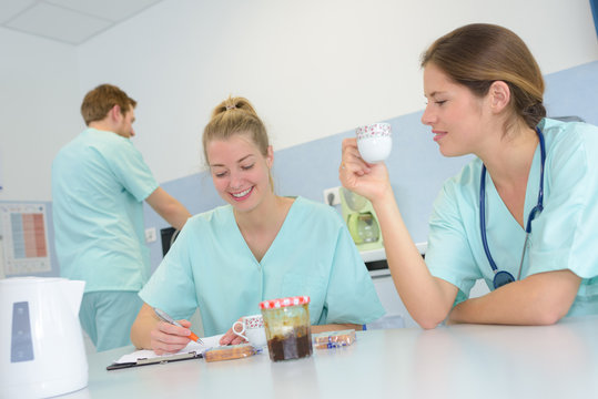 Nursing Staff Taking A Break