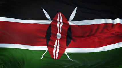 KENYA Realistic Waving Flag Background