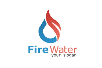 fire and water logo, plumbing logo