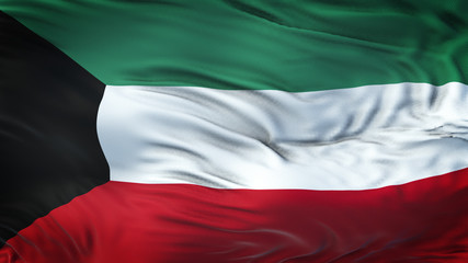 KUWAIT  Realistic Waving Flag Background