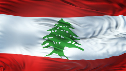 LEBANON Realistic Waving Flag Background