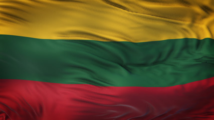 LITHUANIA Realistic Waving Flag Background