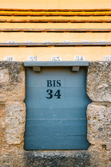Close-up on the grandstand for spectators in the bullring, Ronda, Spain
