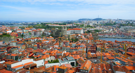 Fototapeta premium Porto, Portugal view from the city tower Clerigos