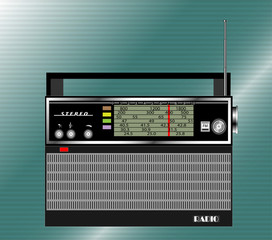 Fototapeta premium old black radio receiver