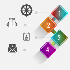 Birthday and party infographic with icon 4 step, for presentatio