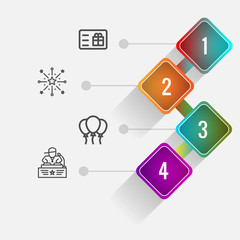 Birthday and party infographic with icon 4 step, for presentatio