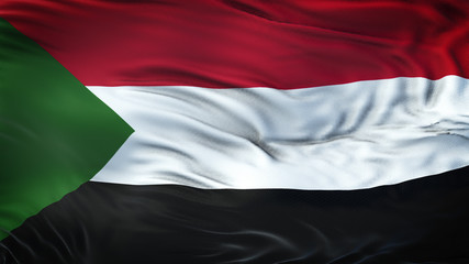 SUDAN Realistic Waving Flag Background 