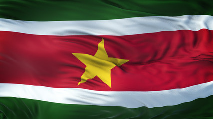 SURINAME Realistic Waving Flag Background 