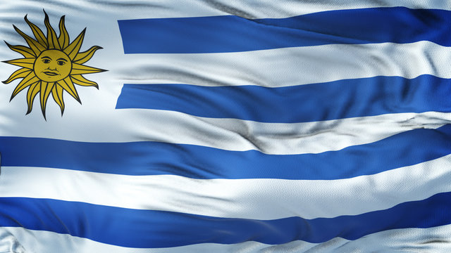 URUGUAY Realistic Waving Flag Background 