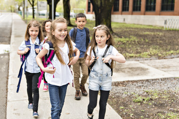 A Group of students outside at school standing together