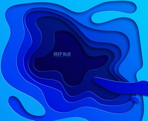 Deep blue paper cut