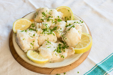 Cod with olive oil and parsley