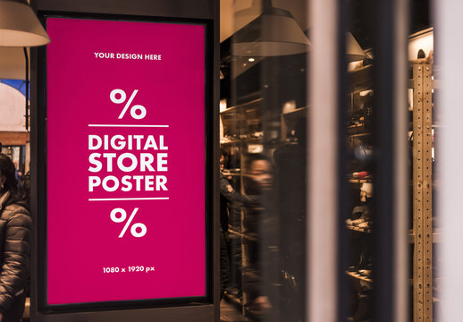 Digital Store Poster Mockup