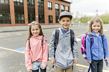 A Group of students outside at school standing together