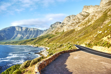 Seaside road at sunset Boland Mountain Complex, Western Cape