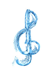 treble clef in water