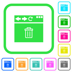 Browser delete vivid colored flat icons